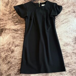 Calvin Klein Black Mini Dress with Flutter Sleeves
